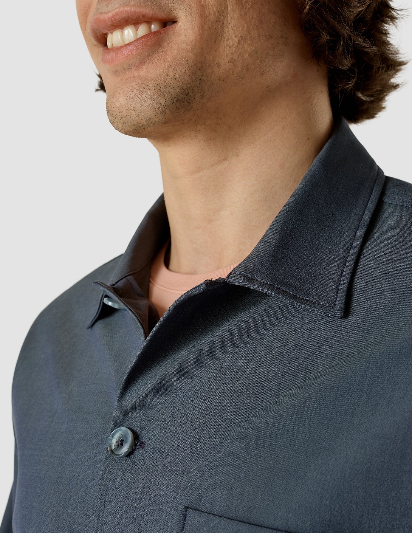 Tech Linen Overshirt Navy